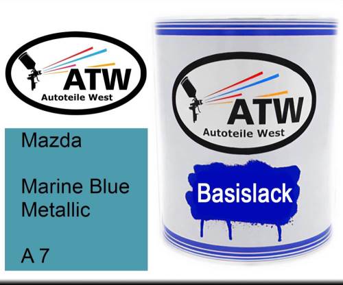 Mazda, Marine Blue Metallic, A 7: 1L Lackdose, von ATW Autoteile West.